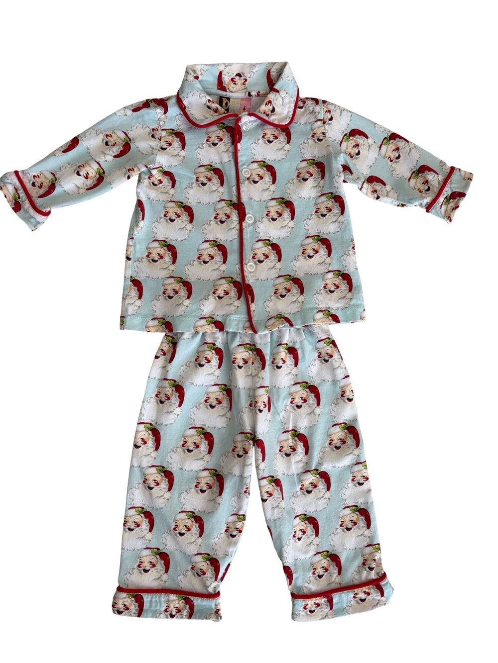 Banana Split Santa Pajamas Set Old Fashioned Vintage 100% Cotton 12 Months Xmas